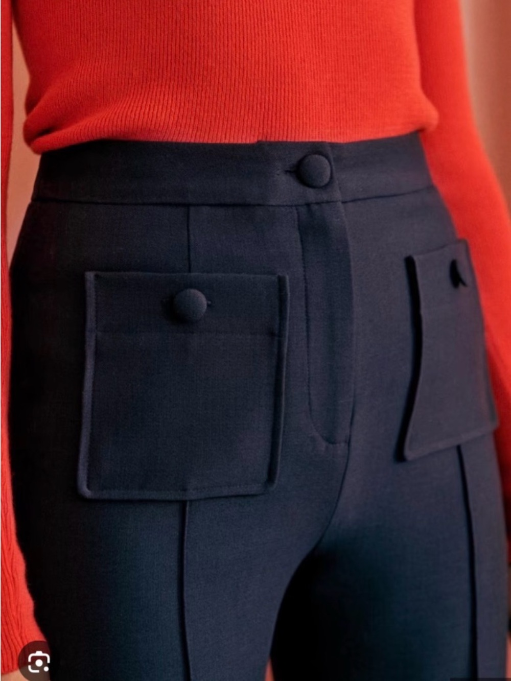 Sézane Dan Trousers Navy,  Size 34 US 2 - Picture 2 of 5